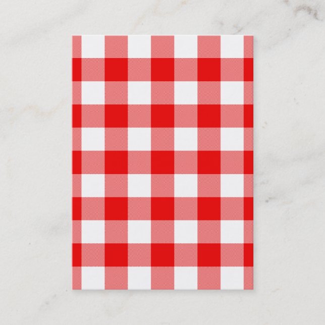 Red Gingham Business Card (Front)