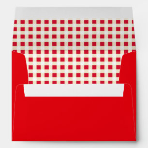 Red Gingham Check Christmas Envelope