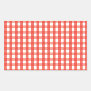 Red Gingham Check Pattern Sticker