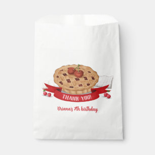 Red Gingham Cherry Cutie Pie Birthday Party Favour Bag