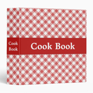 Red Gingham Cook Book Binder