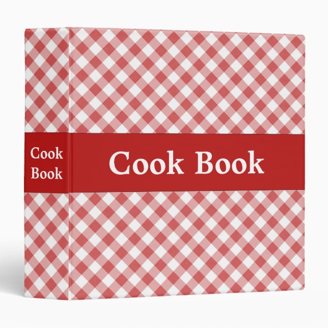 Red Gingham Cook Book Binder (Front/Spine)