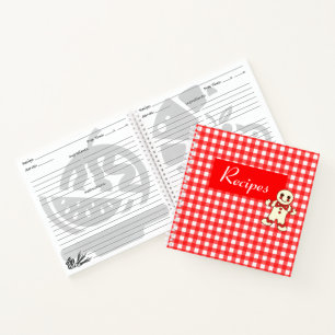 Red Gingham Cookie Recipe Binder Notebook