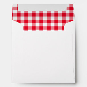 Red Gingham Country Wedding Envelope