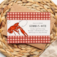 Red Gingham Crawfish Boil Seafood Summer Party
