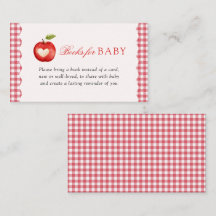 Red Gingham Fall Apple Baby Shower Books For Baby