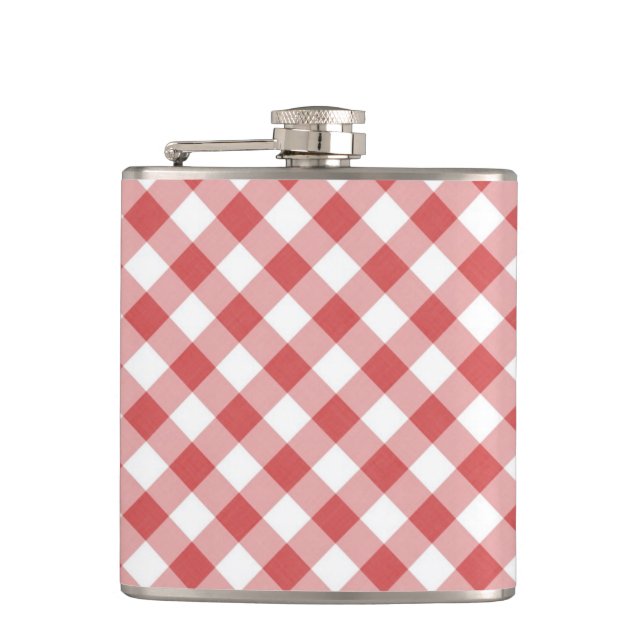 Red Gingham Flask (Front)