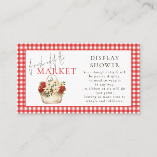 Red Gingham Fresh Off The Market Display Shower Enclosure Card