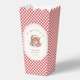 Red Gingham Harvest Apple Baby Shower Popcorn Favor Box