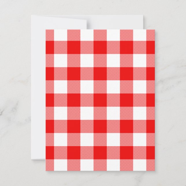 Red Gingham Invitation (Front)