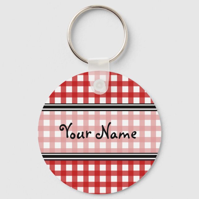 Red Gingham Keychain (Front)