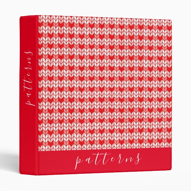 RED GINGHAM KNIT 3-Ring Binder (Front/Spine)