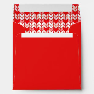 RED GINGHAM KNIT 5.25 Square Envelope / Red