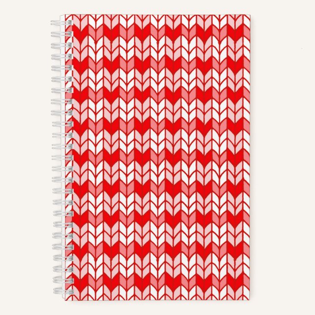 RED GINGHAM KNIT 5.5x8.5 Spiral Notebook  (Front)