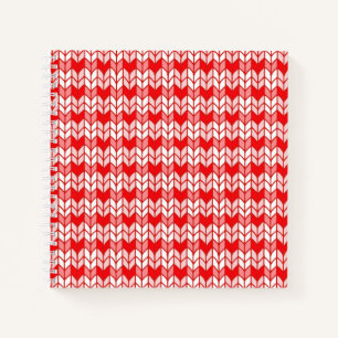 RED GINGHAM KNIT 8.5x8.5 Spiral Notebook