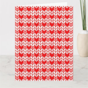 RED GINGHAM KNIT Big Greeting Card / Vertical