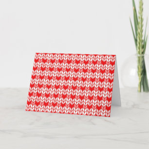 RED GINGHAM KNIT Greeting Card / Horizontal