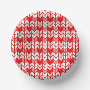 RED GINGHAM KNIT Paper Bowls Paper Plate