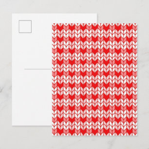 RED GINGHAM KNIT Postcard / Vertical 