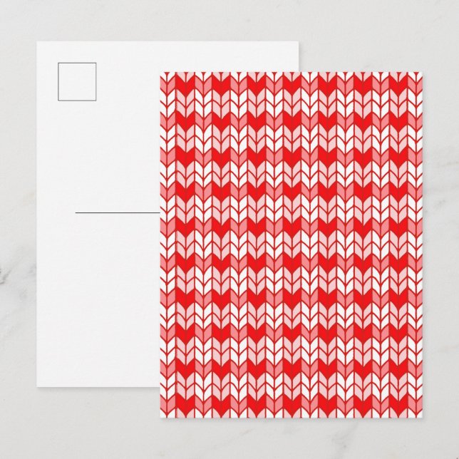 RED GINGHAM KNIT Postcard / Vertical  (Front/Back)