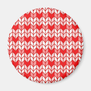 RED GINGHAM KNIT Round Magnet