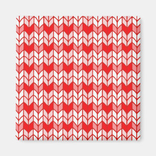 RED GINGHAM KNIT Square Magnet
