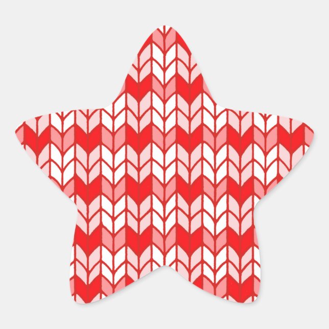 RED GINGHAM KNIT Star Stickers (Front)