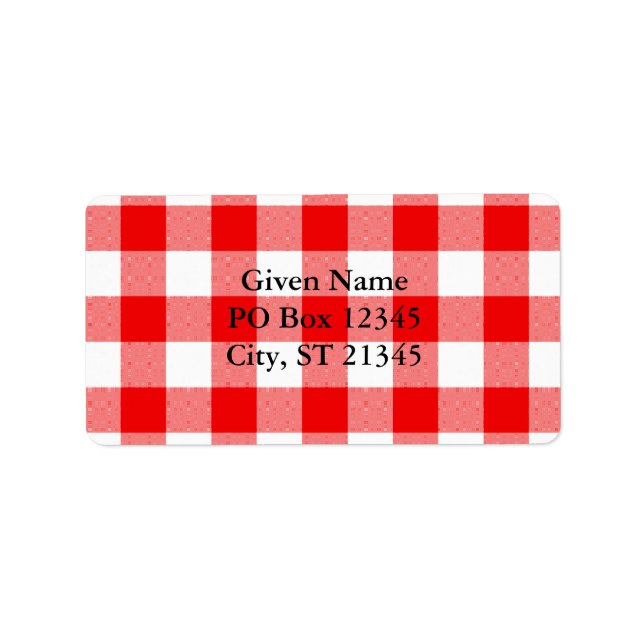 Red Gingham Label (Front)