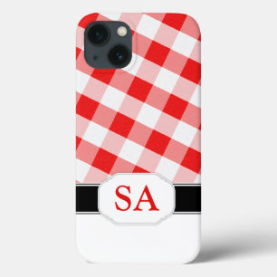 Red Gingham Monogram Case-Mate iPad 2/3/4 Case