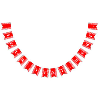 Red Gingham Monogram Picnic Bunting Banner