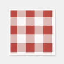 Red Gingham Paper Napkin | Red Plaid Party Supply