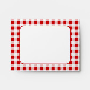 Red Gingham Pattern A2 Envelopes