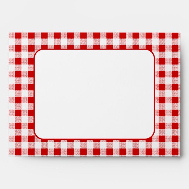 Red Gingham Pattern A7 Envelopes (Front)