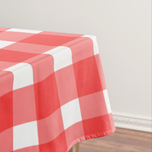 Red Gingham Pattern Tablecloth