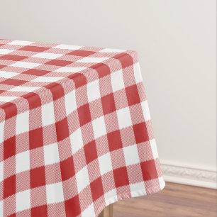 Red Gingham Pattern Tablecloth