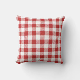 Red Gingham Pattern Throw Pillow