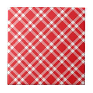 Red Gingham Pattern Tile