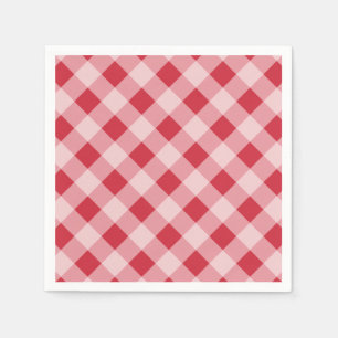 Red Gingham Picnic Party BBQ Napkins