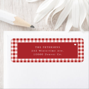 Red gingham plaid personalized