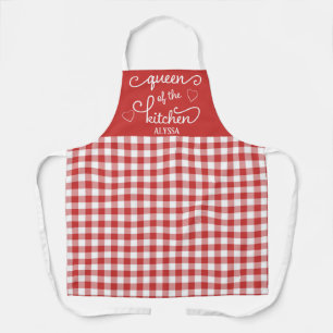 Red Gingham Queen of the Kitchen Apron