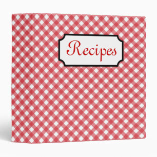 Red Gingham Recipe Binder