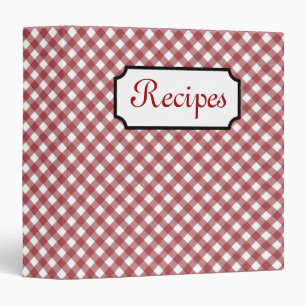 Red Gingham Recipe Binder