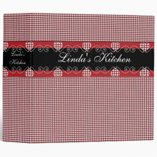 Red Gingham Recipe Book Binder
