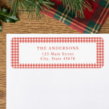 Red Gingham Return Address