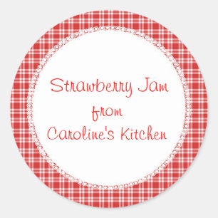 Red Gingham Sticker