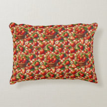 Red Gingham Strawberry Seamless Pattern   