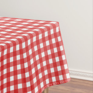 Red gingham tablecloth