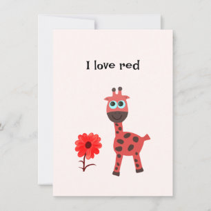 Red giraffe Flat Holiday Card