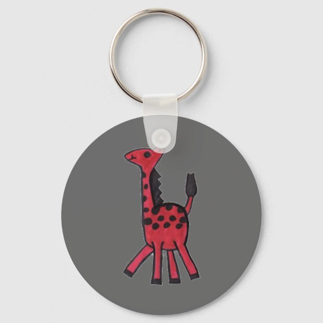 Red Giraffe Keychain (Front)