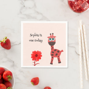 Red giraffe napkin